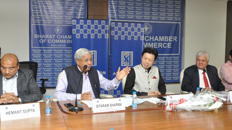 BCC president Sitaram Sharma observed that in recent times silk exports from India have shown a downward trend. He advised the Silk Association of India to diversify to other textile products and look into the prospects of penetrating into the rapidly growing markets, particularly in the African countries in order to increase exports. (Photo: DC) BCC president Sitaram Sharma observed that in recent times silk exports from India have shown a downward trend. He advised the Silk Association of India to diversify to other textile products and look into the prospects of penetrating into the rapidly growing markets, particularly in the African countries in order to increase exports. (Photo: DC)