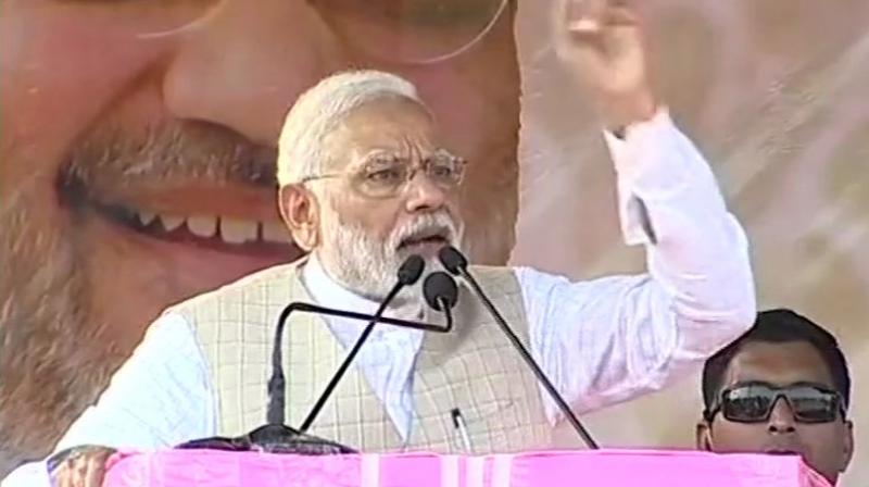 Modi said, 'Those who did not even see each other four years ago assembled in Kolkata… They are abusing me because I am working against corruption.' (Photo: ANI | Twitter) Modi said, 'Those who did not even see each other four years ago assembled in Kolkata… They are abusing me because I am working against corruption.' (Photo: ANI | Twitter)