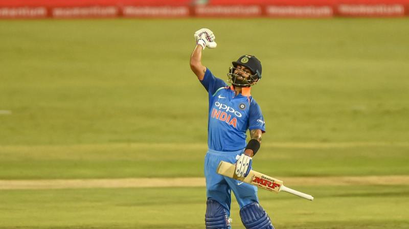 With 558 in the series, Kohli set the record for the highest score by a captain in a bilateral ODI series. (Photo: AFP) With 558 in the series, Kohli set the record for the highest score by a captain in a bilateral ODI series. (Photo: AFP)