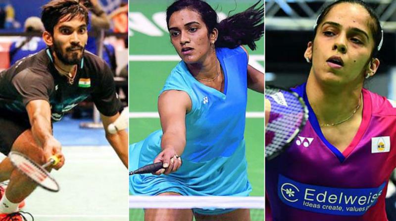 P V Sindhu, Kidambi Srikanth and Saina Nehwal would look to make a positive start to their campaign. (Photo:AP) P V Sindhu, Kidambi Srikanth and Saina Nehwal would look to make a positive start to their campaign. (Photo:AP)