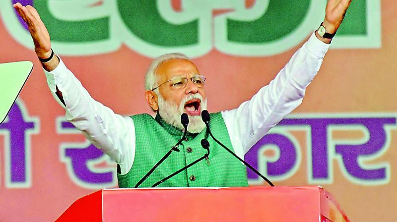 It was the popular 'Abki Baar Modi Sarkar that triggered the 'Modi wave' across the country during 2014 general elections. (Photo: AP) It was the popular 'Abki Baar Modi Sarkar that triggered the 'Modi wave' across the country during 2014 general elections. (Photo: AP)