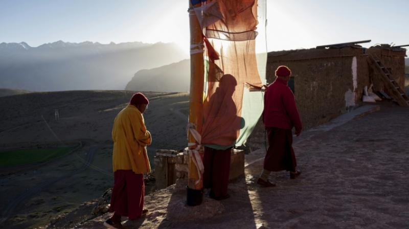 The monks and residents of the nearby village of Komik, said to be Asia's highest, are already feverishly preparing for winter, stocking up on food and fuel, drying vegetables -- and praying. (Photo: AFP) The monks and residents of the nearby village of Komik, said to be Asia's highest, are already feverishly preparing for winter, stocking up on food and fuel, drying vegetables -- and praying. (Photo: AFP)