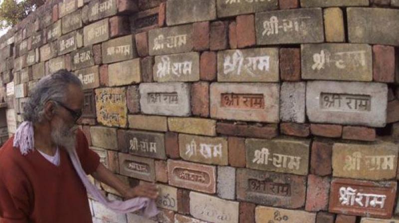 The bricks brought over from all over India for constructing the Ram temple (Photo: PTI/File) The bricks brought over from all over India for constructing the Ram temple (Photo: PTI/File)