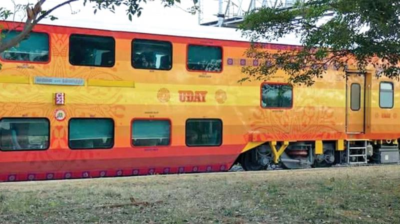 The much-awaited and long-time demand of Coimbatore people, the Uday double decker express train announced in the 2016 railway budget will start plying from June 8. The much-awaited and long-time demand of Coimbatore people, the Uday double decker express train announced in the 2016 railway budget will start plying from June 8.
