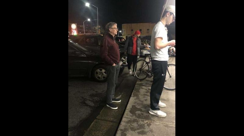 Microsoft founder Bill Gates, standing in a queue to get some burgers and fries. (Photo: Facebook) Microsoft founder Bill Gates, standing in a queue to get some burgers and fries. (Photo: Facebook)