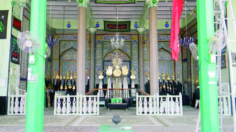 The Badshahi ashoorkhana, built in 1594 by Muhammed Quli Qutb Shah is a mourning place for Shias. The Badshahi ashoorkhana, built in 1594 by Muhammed Quli Qutb Shah is a mourning place for Shias.