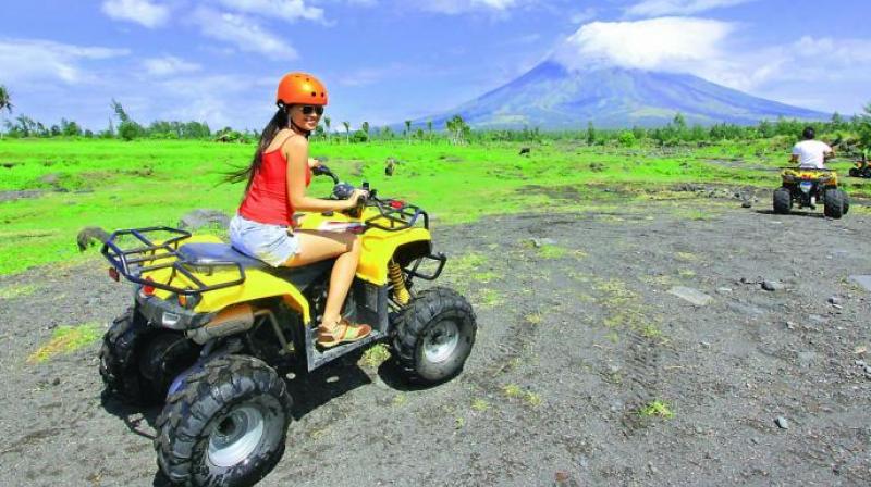 All-Terrain Vehicles are an exciting way to get up close to the Mount Mayon volcano. All-Terrain Vehicles are an exciting way to get up close to the Mount Mayon volcano.