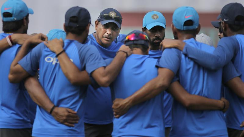 Ravi Shastri exuded an aura of strength and confidence, saying that “this” Indian team can surpass Australia’s record during his two-year tenure in the dressing room. (Photo: AP) Ravi Shastri exuded an aura of strength and confidence, saying that “this” Indian team can surpass Australia’s record during his two-year tenure in the dressing room. (Photo: AP)