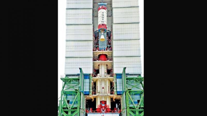 Second stage of PSLV-C38 rocket integrated at Satish Dhawan Space Centre in Sriharikota. Second stage of PSLV-C38 rocket integrated at Satish Dhawan Space Centre in Sriharikota.