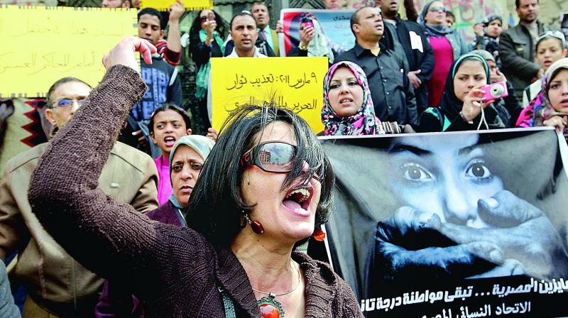 An Egyptian activist protests during a demonstration in front of Cairos high court, Egypt. (File pic) An Egyptian activist protests during a demonstration in front of Cairos high court, Egypt. (File pic)