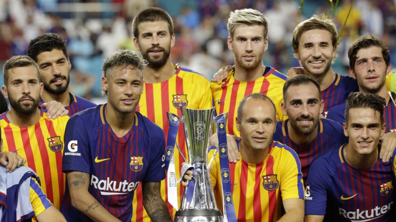 Gerard Pique scored the winning goal of the match. (Photo: AP) Gerard Pique scored the winning goal of the match. (Photo: AP)
