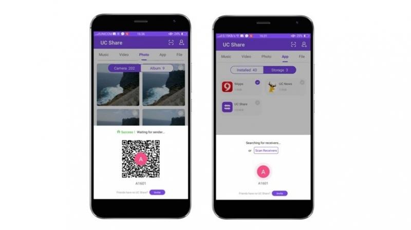 UC Share takes only 0.2 seconds to transfer an image, 1 second to transfer a song and up to 22 seconds to transfer a complete movie. UC Share takes only 0.2 seconds to transfer an image, 1 second to transfer a song and up to 22 seconds to transfer a complete movie.