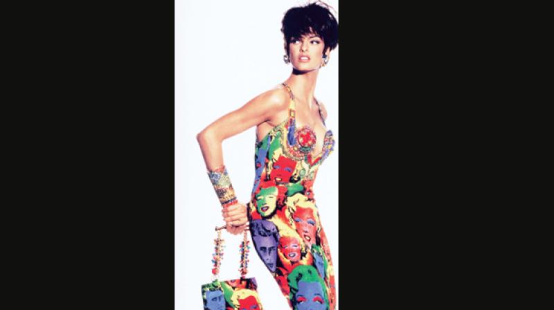 The Andy Warhol-inspired Gianni Versace dress. The Andy Warhol-inspired Gianni Versace dress.