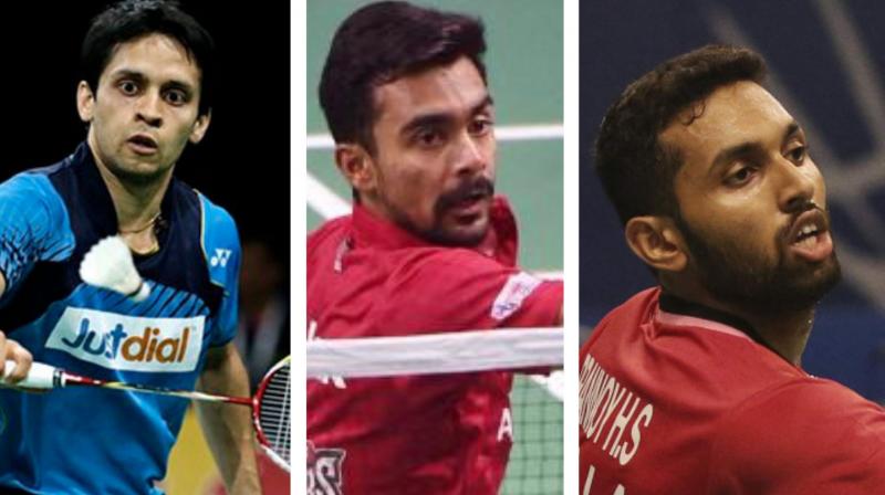 P Kashyap, Sameer Verma and H S Prannoy have been going from strength to strength in the men's singles competition of US Open Grand Prix . (Photo: File/AP) P Kashyap, Sameer Verma and H S Prannoy have been going from strength to strength in the men's singles competition of US Open Grand Prix . (Photo: File/AP)