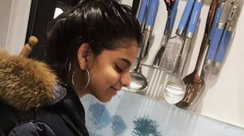 A photo of Suhana Khan cooking instant noodles. A photo of Suhana Khan cooking instant noodles.