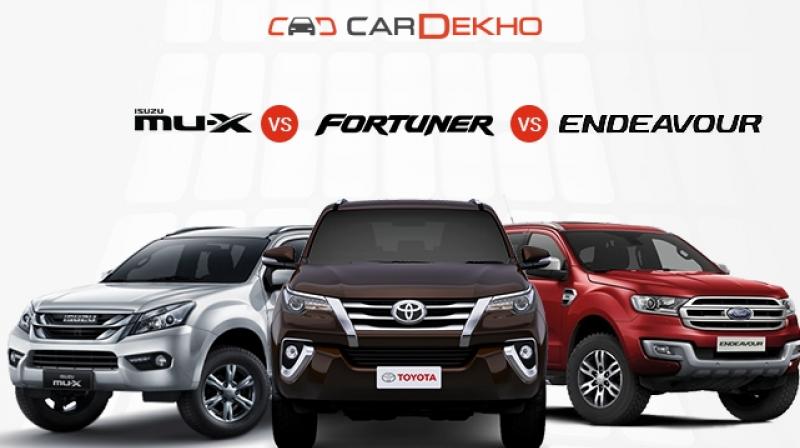 Isuzu MU-X vs Toyota Fortuner vs Ford Endeavour Isuzu MU-X vs Toyota Fortuner vs Ford Endeavour