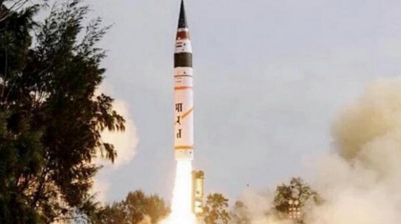 The sophisticated Agni-I missile is propelled by a solid rocket propellant system and is equipped with a specialised navigation system that ensures it reaches the target with a high degree of precision. (Representational Image | File) The sophisticated Agni-I missile is propelled by a solid rocket propellant system and is equipped with a specialised navigation system that ensures it reaches the target with a high degree of precision. (Representational Image | File)