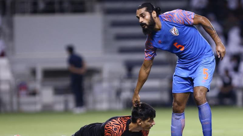 Jhingan said India will have to win against Bangladesh and Afghanistan before thinking of "surprising" Oman in the away match next year. (Photo: AFP) Jhingan said India will have to win against Bangladesh and Afghanistan before thinking of "surprising" Oman in the away match next year. (Photo: AFP)