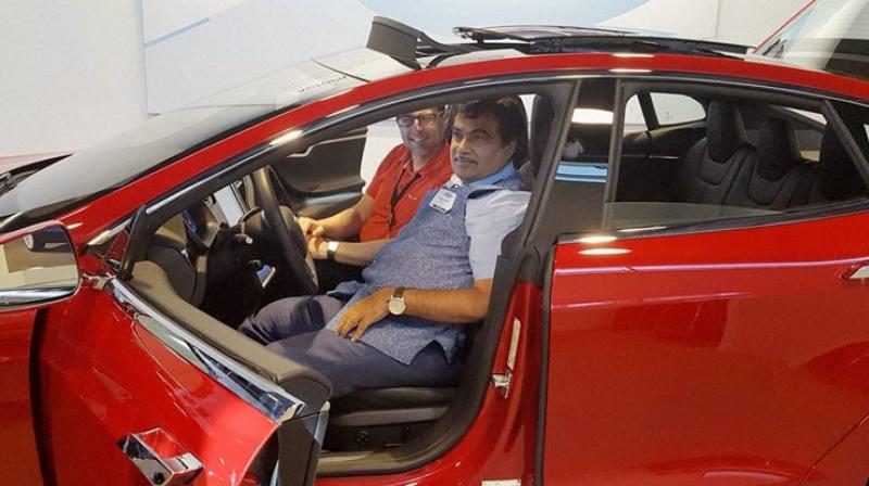 Nitin Gadkari visited Tesla's elctric car making unit in San Franciscon in 2016. (Photo: Representational/PTI) Nitin Gadkari visited Tesla's elctric car making unit in San Franciscon in 2016. (Photo: Representational/PTI)