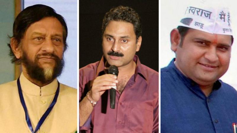 Renowned climate scientist R K Pachauri (L), Peepli Live director Mahmood Farooqui (C) and sacked AAP minister Sandeep Kumar (R). (Photo: PTI) Renowned climate scientist R K Pachauri (L), Peepli Live director Mahmood Farooqui (C) and sacked AAP minister Sandeep Kumar (R). (Photo: PTI)
