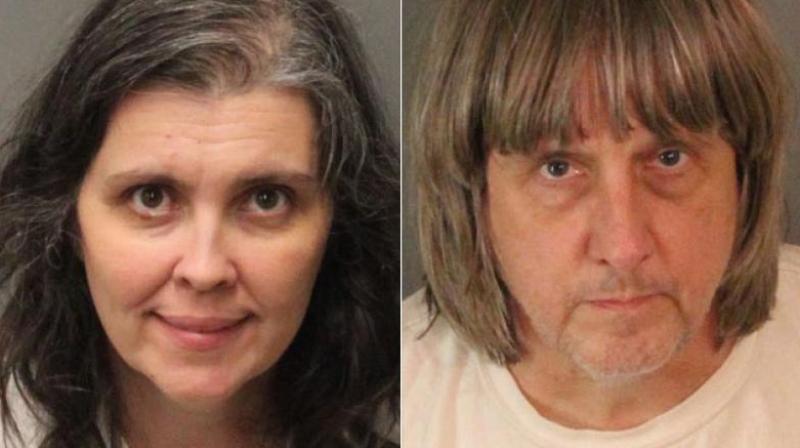 The parents, 57-year-old David Allen Turpin and 49-year-old Louise Anna Turpin, were booked on torture and child endangerment charges. (Photo: @RSO | Twitter) The parents, 57-year-old David Allen Turpin and 49-year-old Louise Anna Turpin, were booked on torture and child endangerment charges. (Photo: @RSO | Twitter)