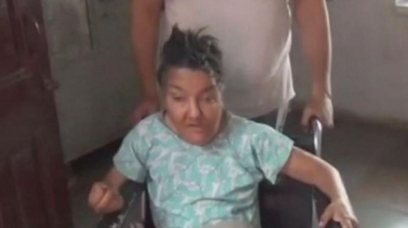 Woman's brother claimed that after their father's death in 2014, the authorities concerned have not sanctioned the pension. (Photo: ANI) Woman's brother claimed that after their father's death in 2014, the authorities concerned have not sanctioned the pension. (Photo: ANI)