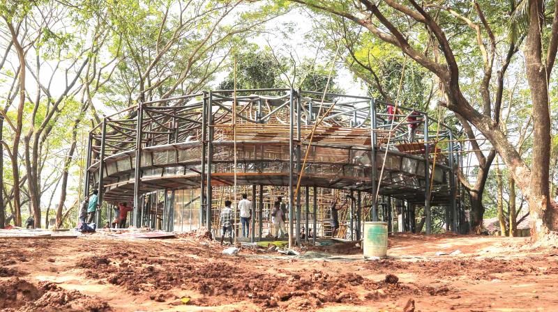 The upcoming Biennale Pavilion will have Biennale lectures and workshops besides letting the visitors perform extempore in a free-spirited way The upcoming Biennale Pavilion will have Biennale lectures and workshops besides letting the visitors perform extempore in a free-spirited way