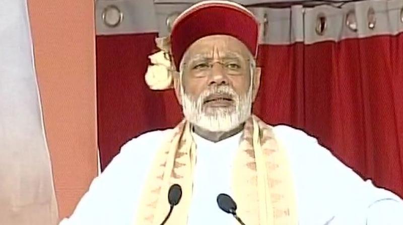 Launching the BJP's campaign in the poll-bound state, Prime Minister Narendra Modi said, 'When I asked some Congress leaders why the chief minister was not being replaced, they said how could the party take action when its entire top leadership itself was on bail.' (Photo: ANI | Twitter) Launching the BJP's campaign in the poll-bound state, Prime Minister Narendra Modi said, 'When I asked some Congress leaders why the chief minister was not being replaced, they said how could the party take action when its entire top leadership itself was on bail.' (Photo: ANI | Twitter)