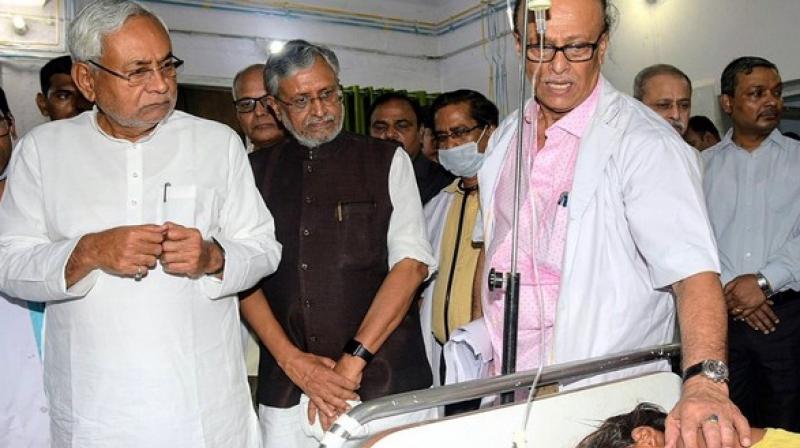 As per official data, the death toll in SKMCH has touched 109 while 20 children died at Kejriwal hospital in the district due to the vector-borne disease. (Photo: ANI) As per official data, the death toll in SKMCH has touched 109 while 20 children died at Kejriwal hospital in the district due to the vector-borne disease. (Photo: ANI)