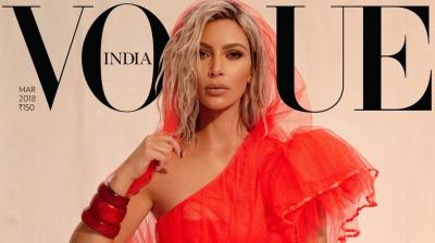 Kim isn't the first from the Kardashian clan to grace the magazine's cover, with younger sister Kendall featuring on the May 2017 cover. (Photo: Twitter/KimKardashiWest)