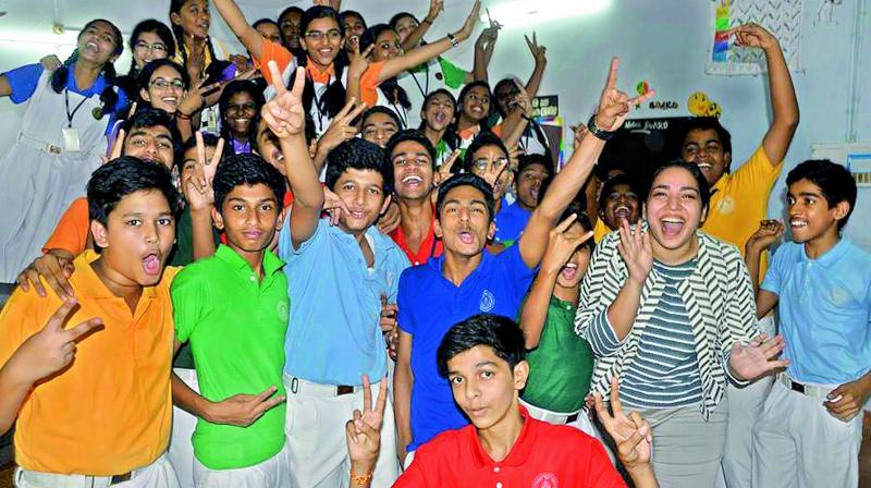 Preeti in a workshop with school students. Preeti in a workshop with school students.