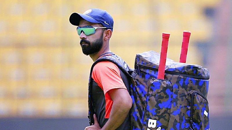 Ajinkya Rahane at training session in Bengaluru on Wednesday. (Photo:AP) Ajinkya Rahane at training session in Bengaluru on Wednesday. (Photo:AP)
