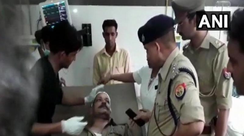 A few police personnel have sustained injuries in the attack and have been provided medical care. One officer has been admitted to a hospital. (Photo: ANI) A few police personnel have sustained injuries in the attack and have been provided medical care. One officer has been admitted to a hospital. (Photo: ANI)