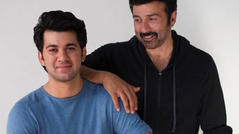 Sunny Deol with his son Karan Deol. Sunny Deol with his son Karan Deol.