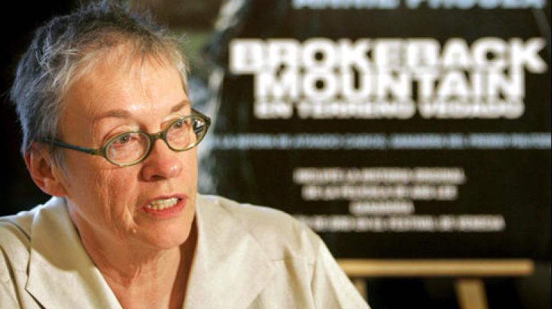 In this Jan. 26, 2006, file photo, writer Annie Proulx speaks at a news conference in Madrid. Proulx, whose works range from “Brokeback Mountain” to the Pulitzer Prize-winning novel “The Shipping News,” will receive a National Book Award for lifetime achievement. (Photo: AP) In this Jan. 26, 2006, file photo, writer Annie Proulx speaks at a news conference in Madrid. Proulx, whose works range from “Brokeback Mountain” to the Pulitzer Prize-winning novel “The Shipping News,” will receive a National Book Award for lifetime achievement. (Photo: AP)