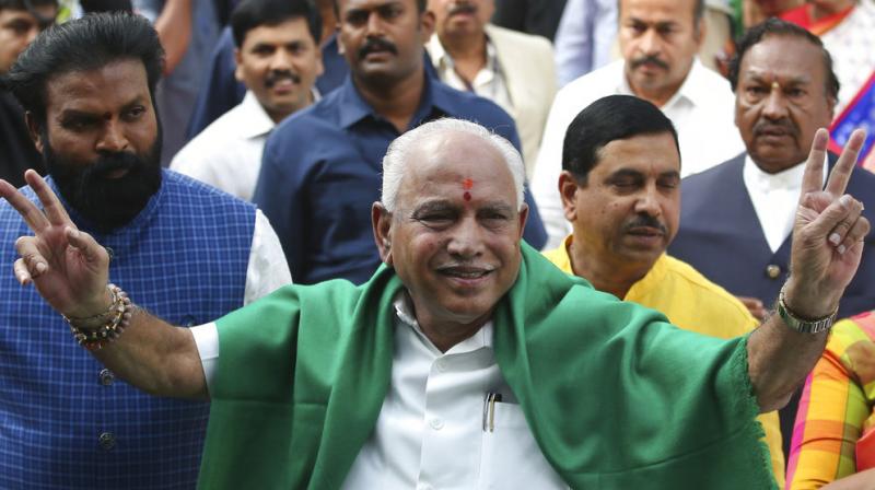 B S Yeddyurappa was sworn in as the Chief Minister of Karnataka on Thursday. (Photo: AP) B S Yeddyurappa was sworn in as the Chief Minister of Karnataka on Thursday. (Photo: AP)