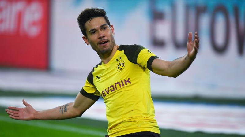 Achraf Hakimi, on loan from Real Madrid, Reus, Mario Goetze and Raphael Guerreiro scored Dortmund's goals to keep them on course for their first Bundesliga title since 2012. (Photo: AFP) Achraf Hakimi, on loan from Real Madrid, Reus, Mario Goetze and Raphael Guerreiro scored Dortmund's goals to keep them on course for their first Bundesliga title since 2012. (Photo: AFP)