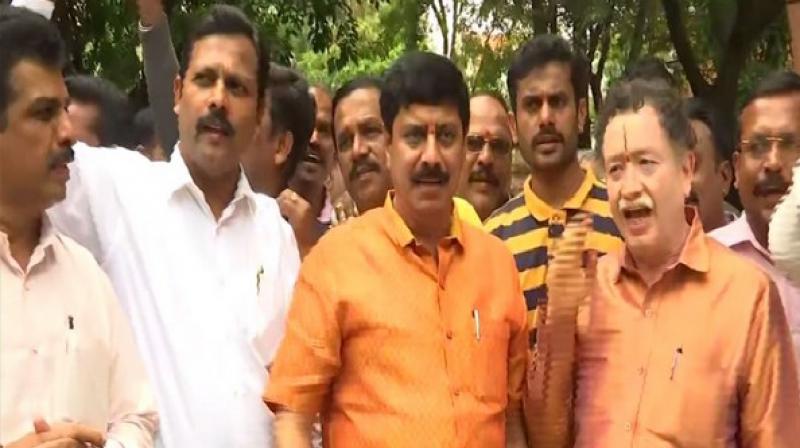 Last week, BJP lawmaker from Karnataka, Shobha Karandlaje had climbed 1,008 steps at Chamundi hills to offer prayers for Yeddyurappa to become the next chief minister of Karnataka. (Photo: ANI) Last week, BJP lawmaker from Karnataka, Shobha Karandlaje had climbed 1,008 steps at Chamundi hills to offer prayers for Yeddyurappa to become the next chief minister of Karnataka. (Photo: ANI)