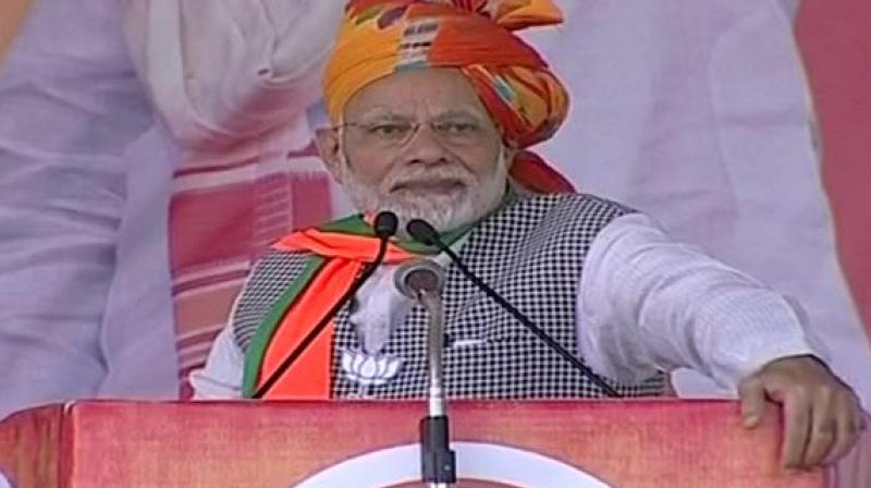 'We are asking you to vote for us not because we want the welfare of our grandchildren but because we believe in development of our country,' Modi said. (Photo: ANI) 'We are asking you to vote for us not because we want the welfare of our grandchildren but because we believe in development of our country,' Modi said. (Photo: ANI)