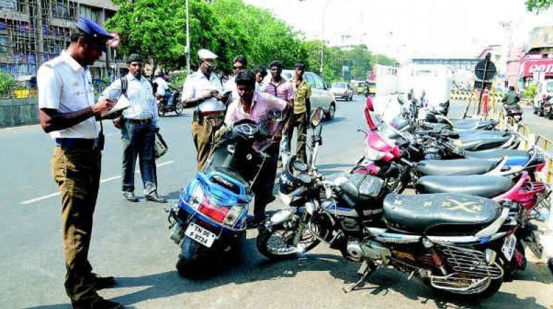 Close to 500 e-challan devices have been rolled out to various traffic chowkies across the city at present Close to 500 e-challan devices have been rolled out to various traffic chowkies across the city at present