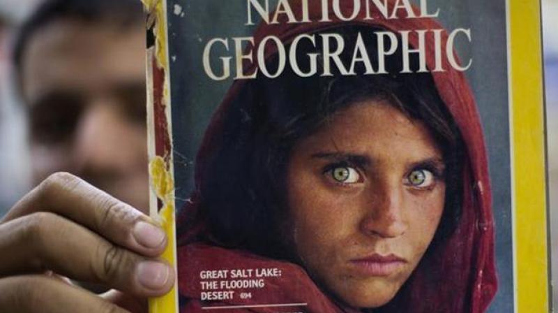 Sharbat Gulla gained international fame in 1984 as an Afghan refugee girl, after war photographer Steve McCurry's photograph of her, with piercing green eyes, was published on National Geographic's cover. (Photo: AP) Sharbat Gulla gained international fame in 1984 as an Afghan refugee girl, after war photographer Steve McCurry's photograph of her, with piercing green eyes, was published on National Geographic's cover. (Photo: AP)