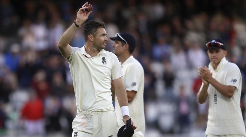 Anderson took his 27th Test five-wicket haul, picking 5/20, as India were bowled out for 107 runs with rain intervening thrice during this innings. (Photo: AP) Anderson took his 27th Test five-wicket haul, picking 5/20, as India were bowled out for 107 runs with rain intervening thrice during this innings. (Photo: AP)