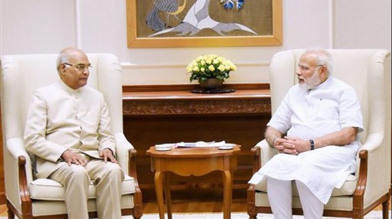 Bihar Governor Ram Nath Kovind meeting the Prime Minister Narendra Modi in New Delhi on Monday. (Photo: PTI) Bihar Governor Ram Nath Kovind meeting the Prime Minister Narendra Modi in New Delhi on Monday. (Photo: PTI)