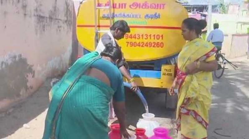 'Water scarcity this season is very acute, evident from the fact that perennial wells have also gone dry. We are forced to buy a pot of water for Rs 5,' say locals. (Photo: ANI | Twitter) 'Water scarcity this season is very acute, evident from the fact that perennial wells have also gone dry. We are forced to buy a pot of water for Rs 5,' say locals. (Photo: ANI | Twitter)