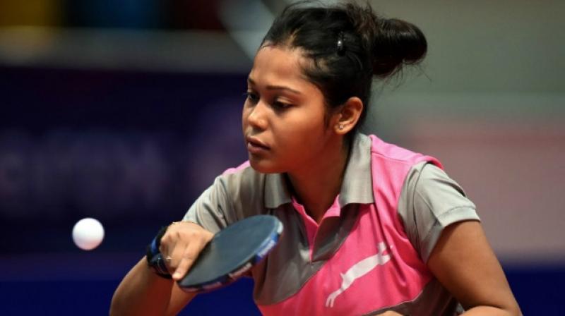Mouma and Manika created history with luck on their side as they got a walkover from the Netherlands and Polish combination of Li Jie and Li Quian, the latter reportedly was hopsitalised last night after falling sick. (Photo: AFP) Mouma and Manika created history with luck on their side as they got a walkover from the Netherlands and Polish combination of Li Jie and Li Quian, the latter reportedly was hopsitalised last night after falling sick. (Photo: AFP)