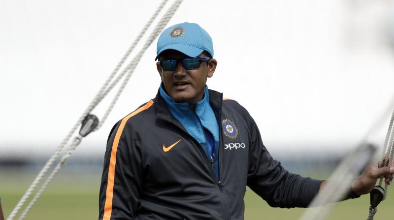 "Yes, chief coach Anil Kumble is staying back for the ICC Meeting. The team is flying off to Barbados today," a team source confirmed the development. (Photo: AP) "Yes, chief coach Anil Kumble is staying back for the ICC Meeting. The team is flying off to Barbados today," a team source confirmed the development. (Photo: AP)