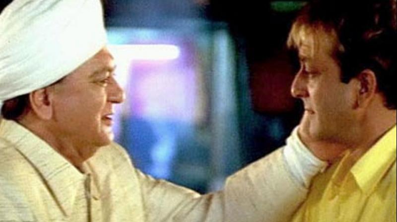 Sunil Dutt and Sanjay Dutt. Sunil Dutt and Sanjay Dutt.