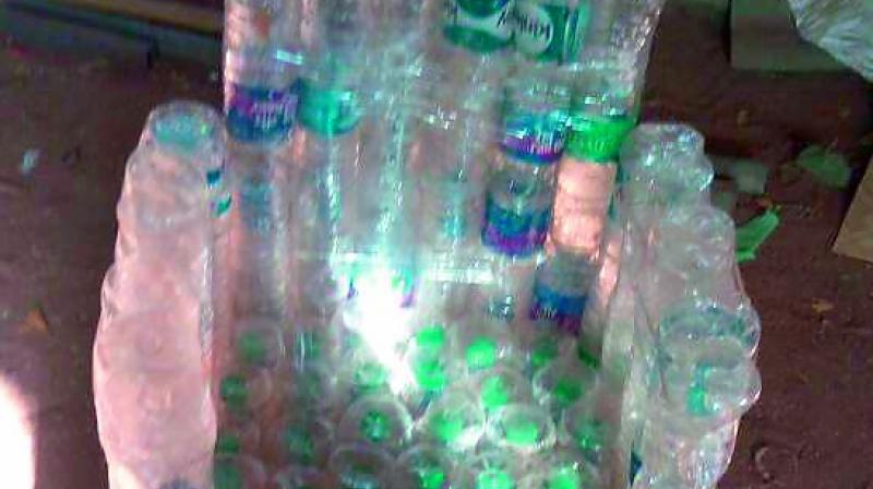 Chair made with PET bottles to be donated to government schools. (Photo: DC) Chair made with PET bottles to be donated to government schools. (Photo: DC)