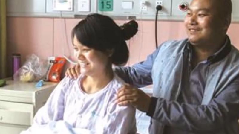 Yang Li, 24, underwent an abortion so that she could donate her bone marrow to her brother, Yang Jun. (Credit: YouTube) Yang Li, 24, underwent an abortion so that she could donate her bone marrow to her brother, Yang Jun. (Credit: YouTube)