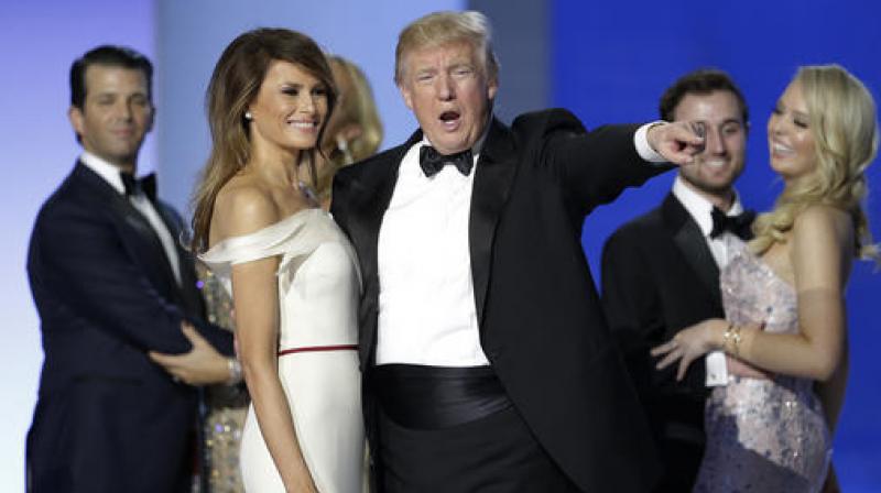 President Donald Trump acknowledges the crowd at the Freedom Ball in Washington at the Washington Convention Center during the 58th presidential inauguration. (Photo: AP) President Donald Trump acknowledges the crowd at the Freedom Ball in Washington at the Washington Convention Center during the 58th presidential inauguration. (Photo: AP)